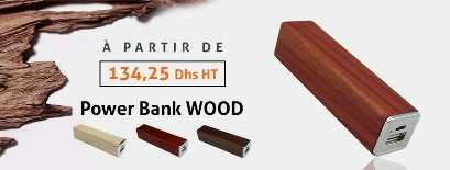 power bank maroc wood publicitaire 